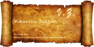 Vukovics Zoltán névjegykártya
